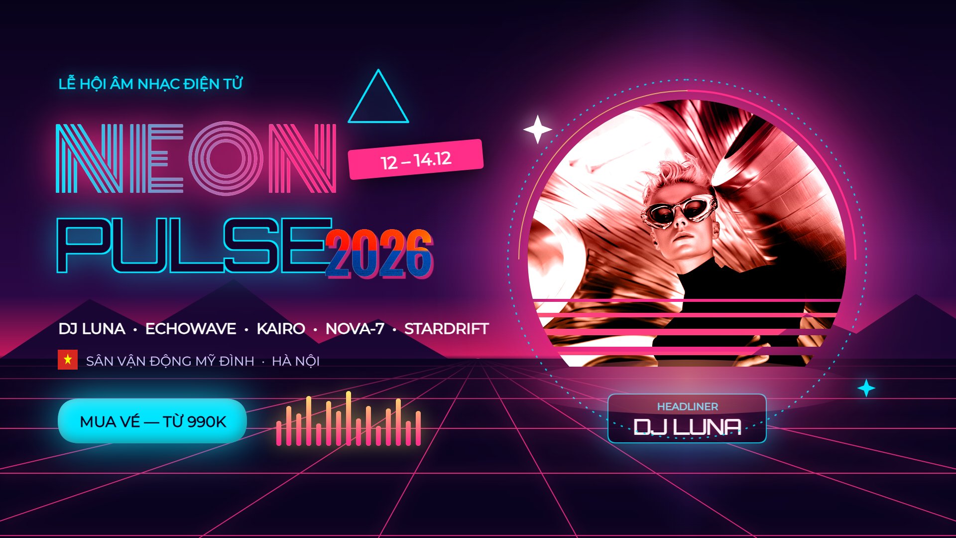 Synthwave poster by Claude Opus 5.5, made in Photosoft over MCP