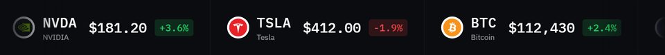 Market ticker strip