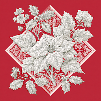 Art Deco Poinsettia Floral Design