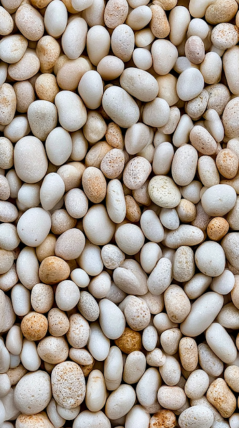 Calming Arrangement of Polished White Pebbles