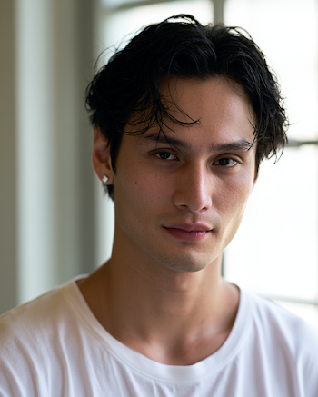Candid Portrait of Handsome Cantonese Man in Window Light