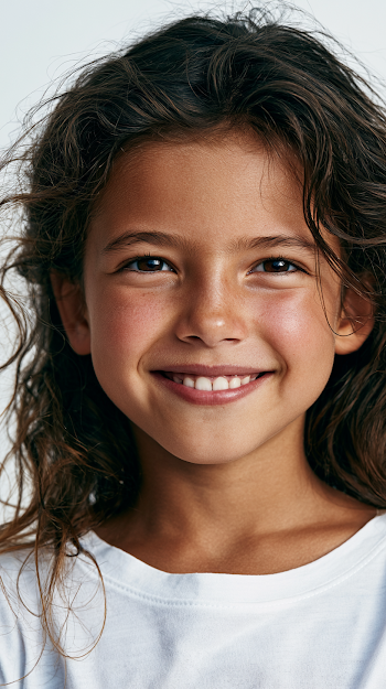 Cheerful 10-Year-Old Girl Portrait
