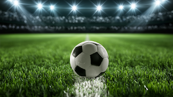 Classic Soccer Ball on Football Pitch