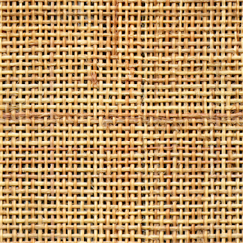 Close-Up of Natural Woven Rattan Cane Webbing Texture