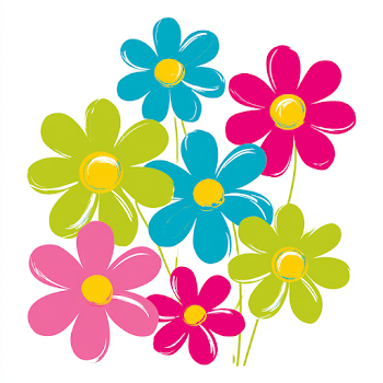 Colorful Floral Clip Art