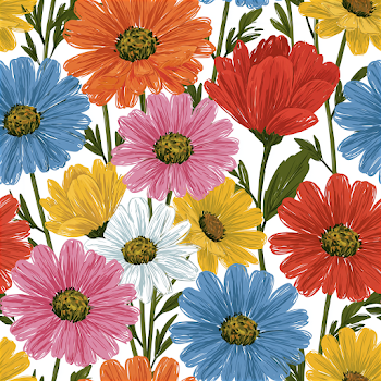 Colorful Floral Wrapping Paper Pattern