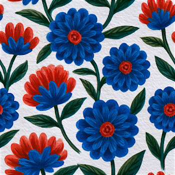 Colorful Folk Art Flower Pattern
