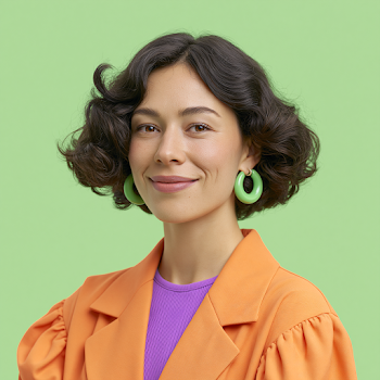 Colorful Professional Female Avatar with Honest Smile