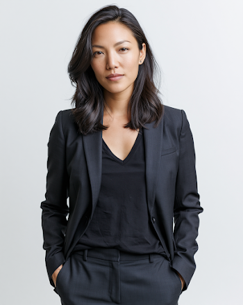 Confident East Asian Businesswoman in Professional Attire