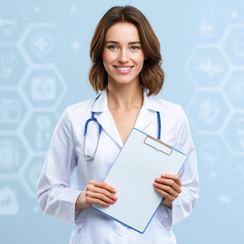 Confident Female Doctor in Professional Attire