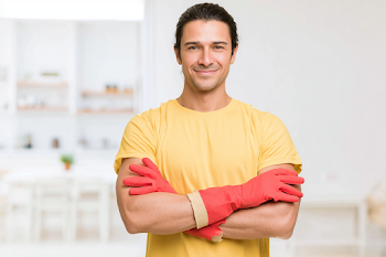 Confident Young Adult Man in Modern Home