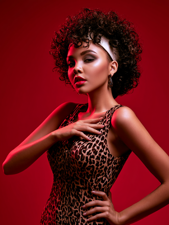 Confident Young Woman in Leopard Print Fashion Portrait