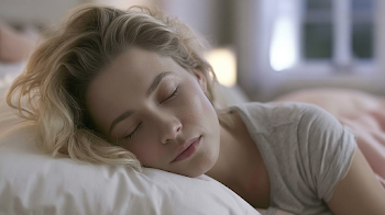 Contemplative Morning Moment in Bed