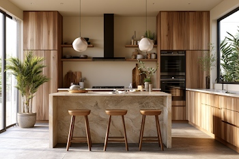 Cozy Scandinavian Kitchen with Warm Wood Accents