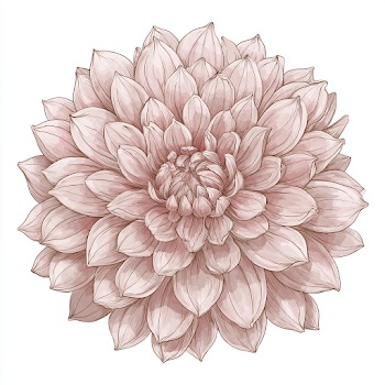 Delicate Blossom: Botanical Illustration of a Chrysanthemum
