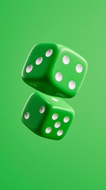 Double Sixes on Vibrant Green Dice