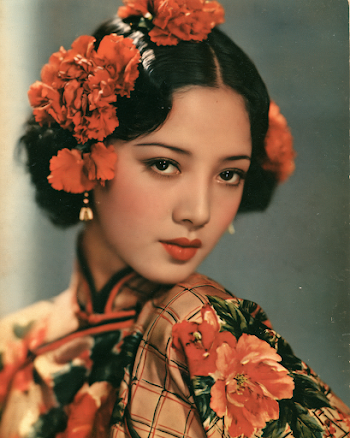 Elegant Asian Woman in Traditional Attire