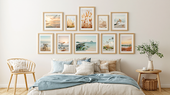 Elegant Bedroom Wall Art Arrangement