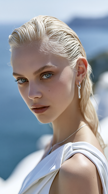 Elegant Blonde Model in Editorial Fashion Portrait