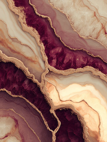 Elegant Burgundy and Ivory Fluid Marble Abstract