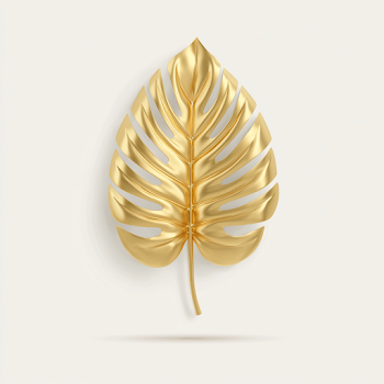 Elegant Gold Monstera Leaf Sculpture