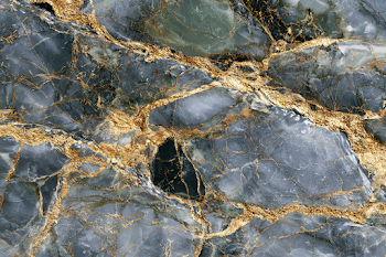 Elegant Grey and Black Marble Slab with Gold Veining