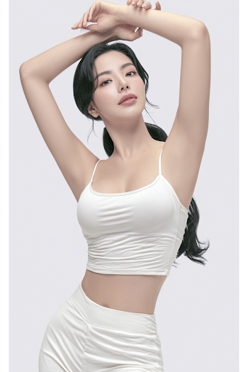 Elegant High-Key Fashion Portrait of Young Asian Woman