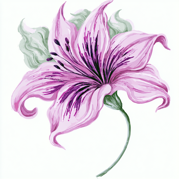 Elegant Pink-Purple Lily Illustration