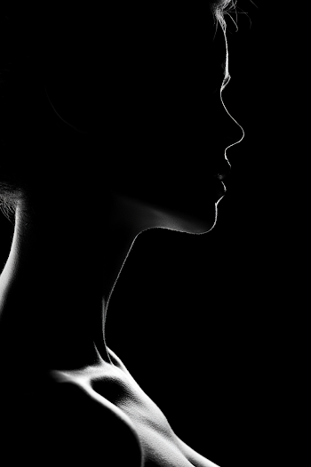 Elegant Silhouette of a Feminine Neck and Chest