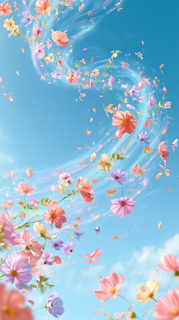 Elegant Spring Breeze with Wildflowers