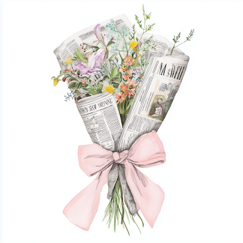 Elegant Wildflower Bouquet in Newspaper Wrapping