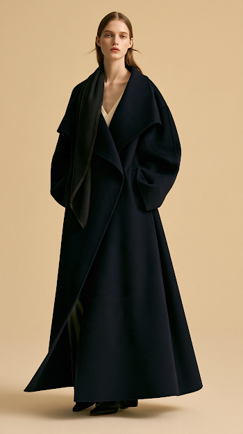 Elegant Women's Fashion Editorial: Architectural Luxe Coat