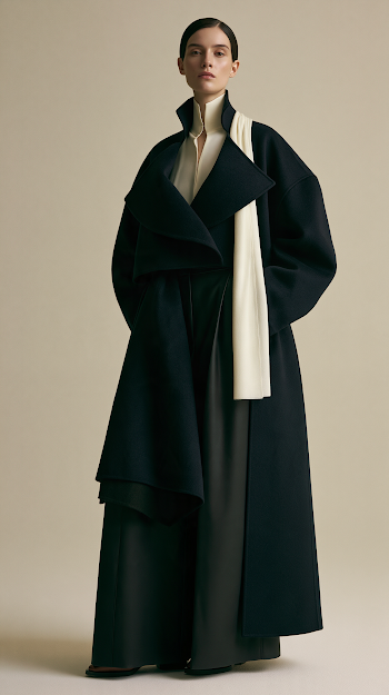 Elegant Women's Luxury Outerwear in Midnight Navy