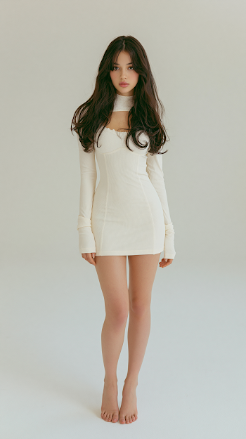 Elegant Young Woman in Minimalist Fashion