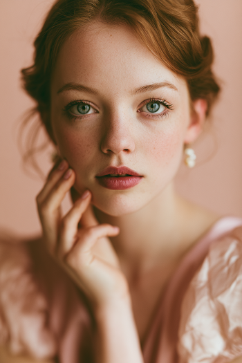 Elegant Young Woman in Vintage-Inspired Fashion