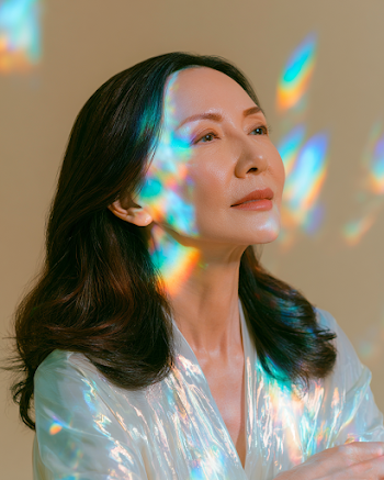 Ethereal Beauty Portrait of a Middle-Aged Asian Woman Doctor