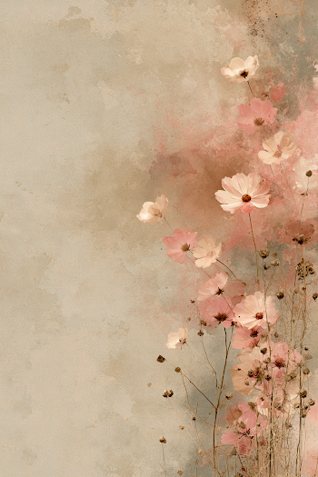 Ethereal Floral Mural with Vintage Aesthetic