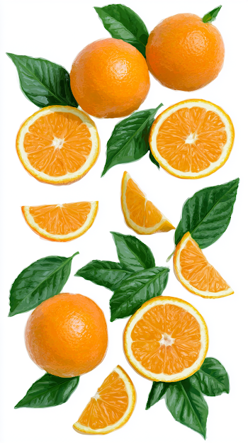 Fresh Citrus Delight: Minimalist Orange Illustration