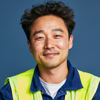 Friendly Korean Male in Safety Vest