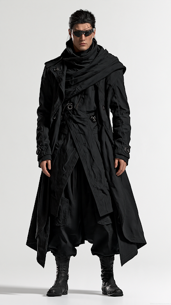 Futuristic Blind Civilian NPC in Urban Outfit