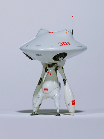 Futuristic Robot Character on White Background
