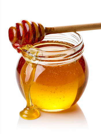 Golden Amber Honey in Glass Jar