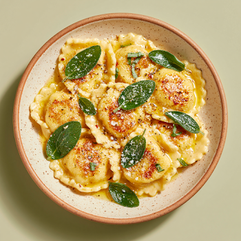 Gourmet Ravioli with Browned Butter and Sage