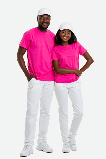 Happy Young African Couple in Matching Attire