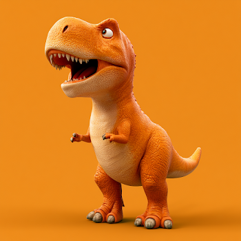 Joyful 3D Cartoon Tyrannosaurus Rex