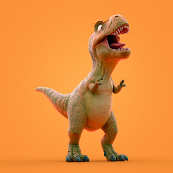 Joyful 3D Cartoon Tyrannosaurus Rex