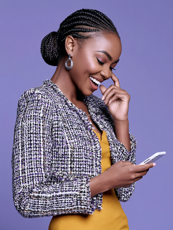 Joyful Young Black Woman in Stylish Fashion Portrait