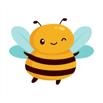 Kawaii Cartoon Honeybee Character