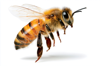 Macro Photography of a Honeybee in Flight