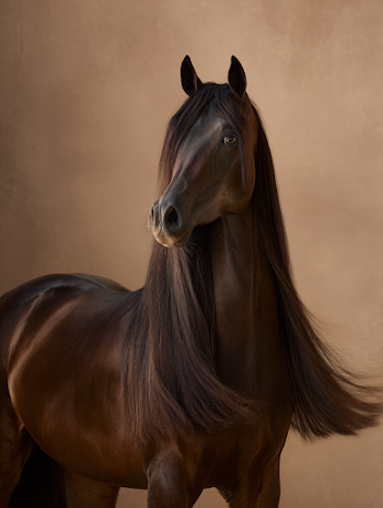 Majestic Brown Arabian Horse Portrait
